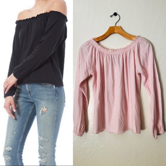 Chaser Off Shoulder shirred boho Pink top size XS - Picture 13 of 14
